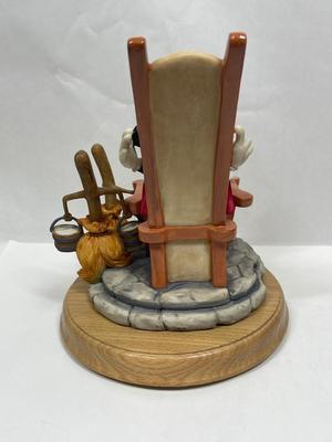 WALT DISNEY FANTASIA MICKEY w/BROOM SORCERER CRYSTAL BALL 1990 50th ANNIVERSARY SCHMID LE MUSIC BOX