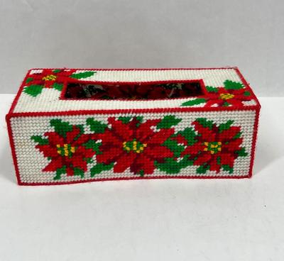 Christmas Cross Stitch Tissue Box Cover