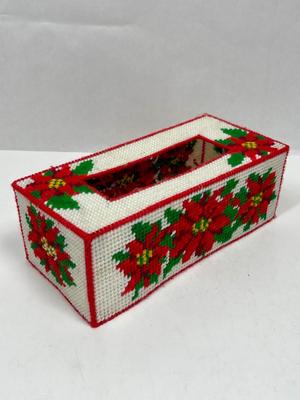 Christmas Cross Stitch Tissue Box Cover