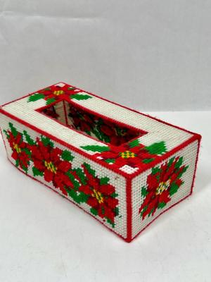 Christmas Cross Stitch Tissue Box Cover