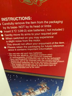 Battery Operated 16" Musical Christmas Moving Santa Figure