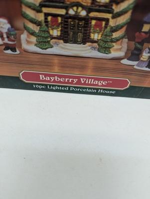 Trim A Tree Bayberry Village Hand Painted Porcelain House Dinner Bells 1995 NOMA Homes
