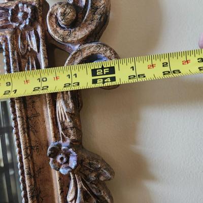 Large Designer Carved Beveled Mirror 24x42