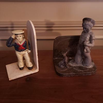 Frankart Bookend and A Cast Iron Sailor Bookend (D-KD)