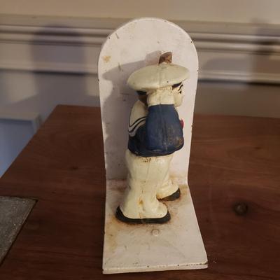 Frankart Bookend and A Cast Iron Sailor Bookend (D-KD)