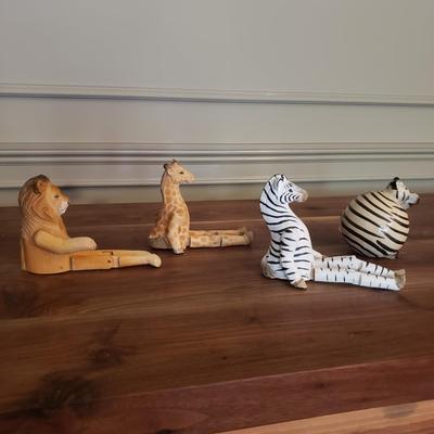 Hand Carved Jointed Wooden Shelf Sitter Jungle Animals (D-KD)