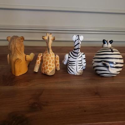 Hand Carved Jointed Wooden Shelf Sitter Jungle Animals (D-KD)
