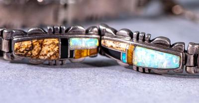INLAID STONE STERLING BRACELET