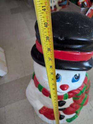Vintage Grand Venture 38" Frosty The Snowman Blowmold Blow Mold Light With Cord.Christmas Lawn Art Statue Figure