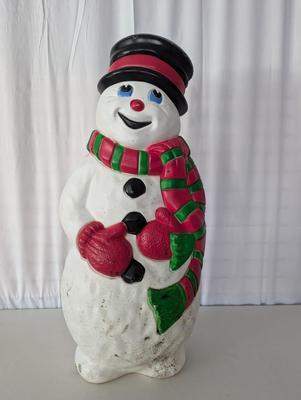Vintage Grand Venture 38" Frosty The Snowman Blowmold Blow Mold Light With Cord.Christmas Lawn Art Statue Figure