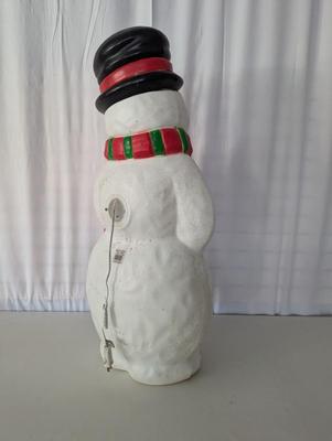 Vintage Grand Venture 38" Frosty The Snowman Blowmold Blow Mold Light With Cord.Christmas Lawn Art Statue Figure