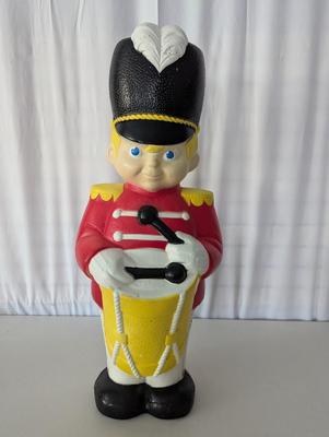 Vintage Approx 35" Grand Venture Drummer Boy Blowmold Blow Mold Light With Cord.Christmas Lawn Art Statue Figure