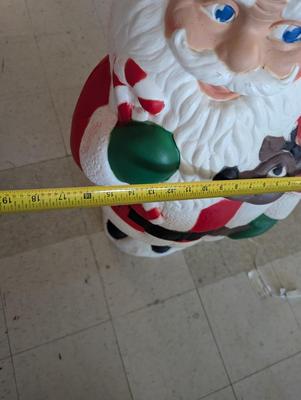 Vintage Approx 44" Santa & Reindeer Blow Mold Christmas Lawn Art Statue Figure