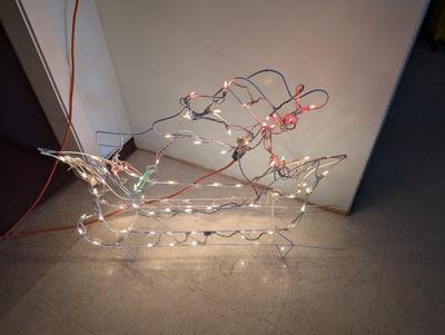 Lighted Snow Sled Yard Art