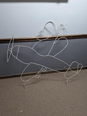 Airplane Metal Yard Art Ready For Decorating Lawn Decor