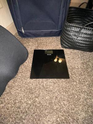 SAMSONITE SUITCASE, TAYLOR SCALE, SEAT CUSHIONS, WEAVED BASKET