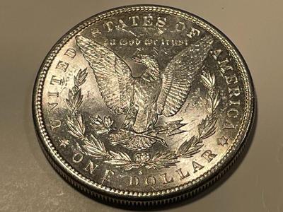 1881-S UNCIRCULATED/MS60 CONDITION MORGAN SILVER DOLLAR AS PICTURED. FREE DOMESTIC SHIPPING.
