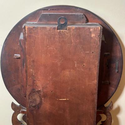 LOT 23: Vintage Inlaid Wooden Wall Clock