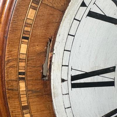 LOT 23: Vintage Inlaid Wooden Wall Clock