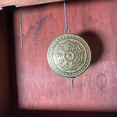 LOT 23: Vintage Inlaid Wooden Wall Clock