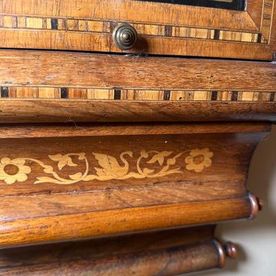 LOT 23: Vintage Inlaid Wooden Wall Clock