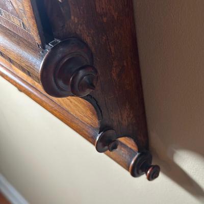 LOT 23: Vintage Inlaid Wooden Wall Clock