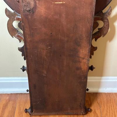 LOT 23: Vintage Inlaid Wooden Wall Clock