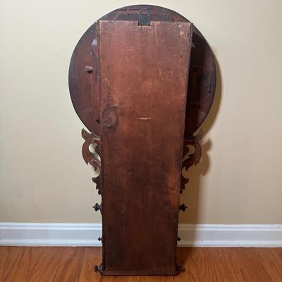 LOT 23: Vintage Inlaid Wooden Wall Clock