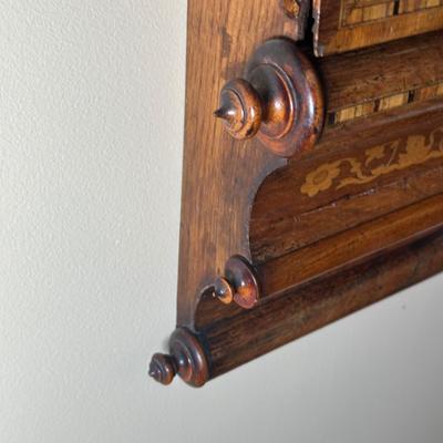 LOT 23: Vintage Inlaid Wooden Wall Clock