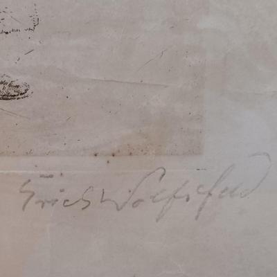 LOT 39: Erich Wolfsfeld Old Man with Cane etching signed