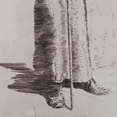 LOT 39: Erich Wolfsfeld Old Man with Cane etching signed