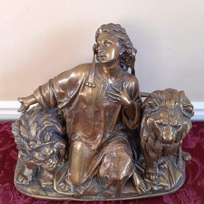 LOT 41: Albert Ernest Carrier Bronze Cast Figurine 'Daniel in the Lion's Den'