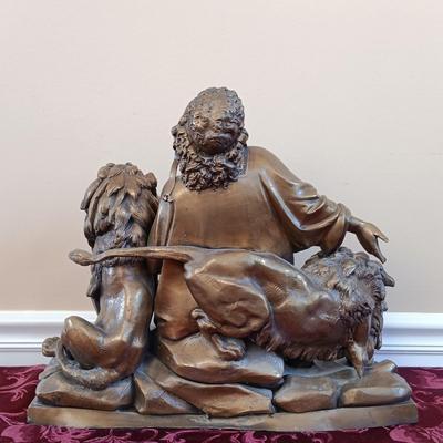 LOT 41: Albert Ernest Carrier Bronze Cast Figurine 'Daniel in the Lion's Den'