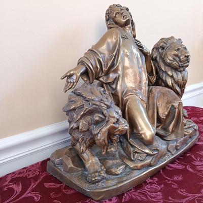 LOT 41: Albert Ernest Carrier Bronze Cast Figurine 'Daniel in the Lion's Den'