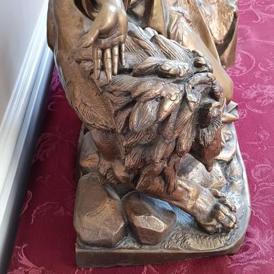 LOT 41: Albert Ernest Carrier Bronze Cast Figurine 'Daniel in the Lion's Den'