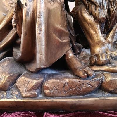 LOT 41: Albert Ernest Carrier Bronze Cast Figurine 'Daniel in the Lion's Den'