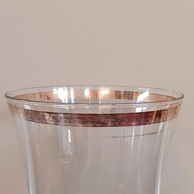 LOT 43: Antique Brass and Glass Bell Light Fixture