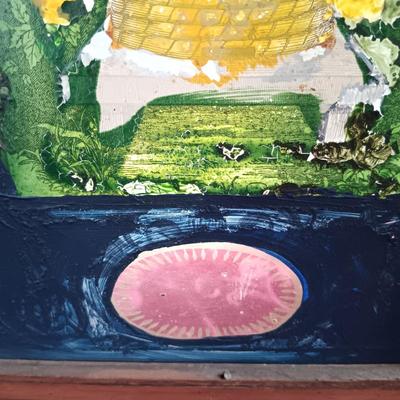 LOT 49: Antique New Haven Clock Co. Reverse Painted Thirty Hour Shelf Clock