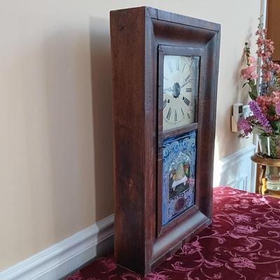 LOT 49: Antique New Haven Clock Co. Reverse Painted Thirty Hour Shelf Clock