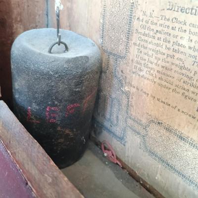 LOT 49: Antique New Haven Clock Co. Reverse Painted Thirty Hour Shelf Clock