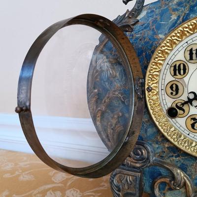 LOT 51: Antique 19th Century Iron Cased Mantle Clock