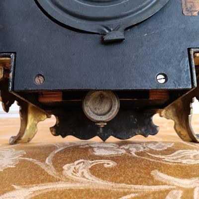 LOT 51: Antique 19th Century Iron Cased Mantle Clock