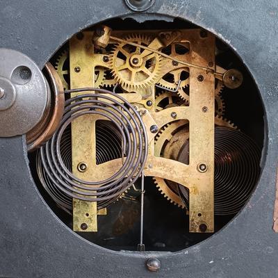 LOT 51: Antique 19th Century Iron Cased Mantle Clock