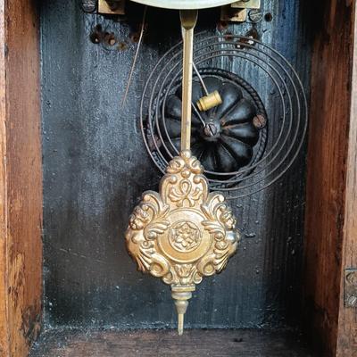 LOT 52: Antique Waterbury Clock Co. Gingerbread Kitchen Clock