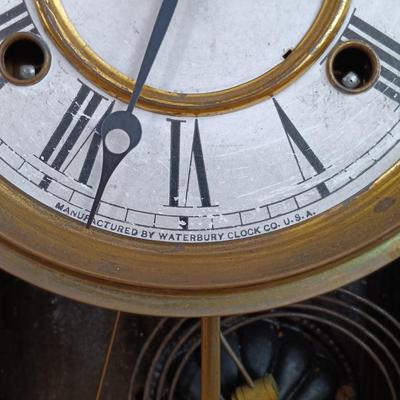 LOT 52: Antique Waterbury Clock Co. Gingerbread Kitchen Clock