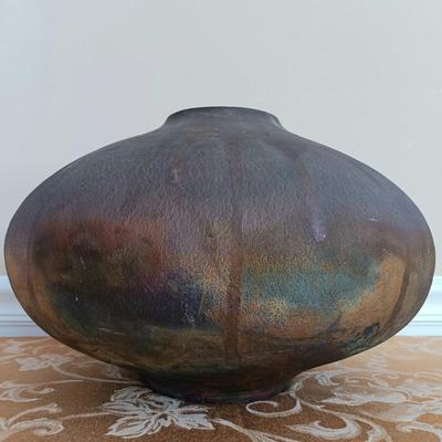 LOT 53: Vintage Marty Marcus Signed Raku Pottery Vase