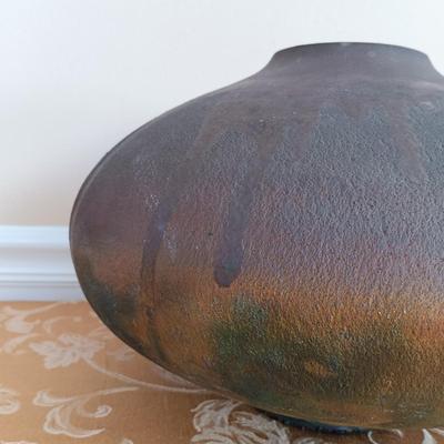 LOT 53: Vintage Marty Marcus Signed Raku Pottery Vase