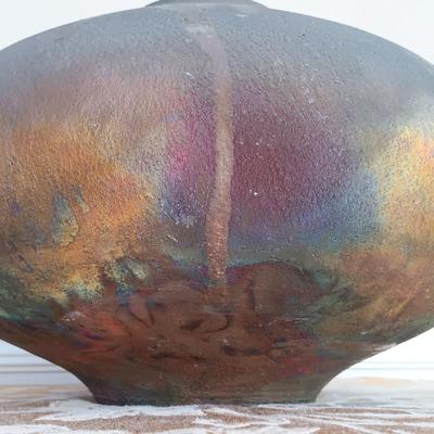 LOT 53: Vintage Marty Marcus Signed Raku Pottery Vase