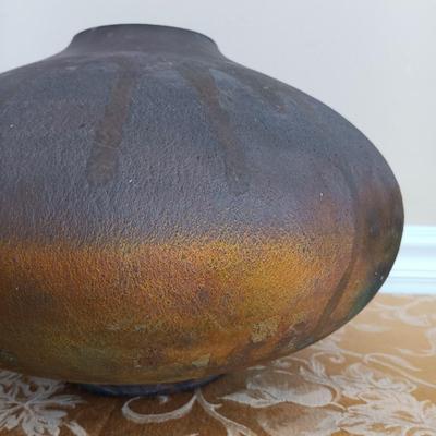 LOT 53: Vintage Marty Marcus Signed Raku Pottery Vase