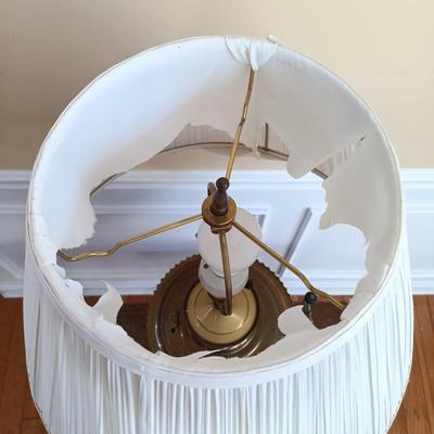 LOT 54: Antique Copper and Brass Samovar Lamp with Stacking Side Table